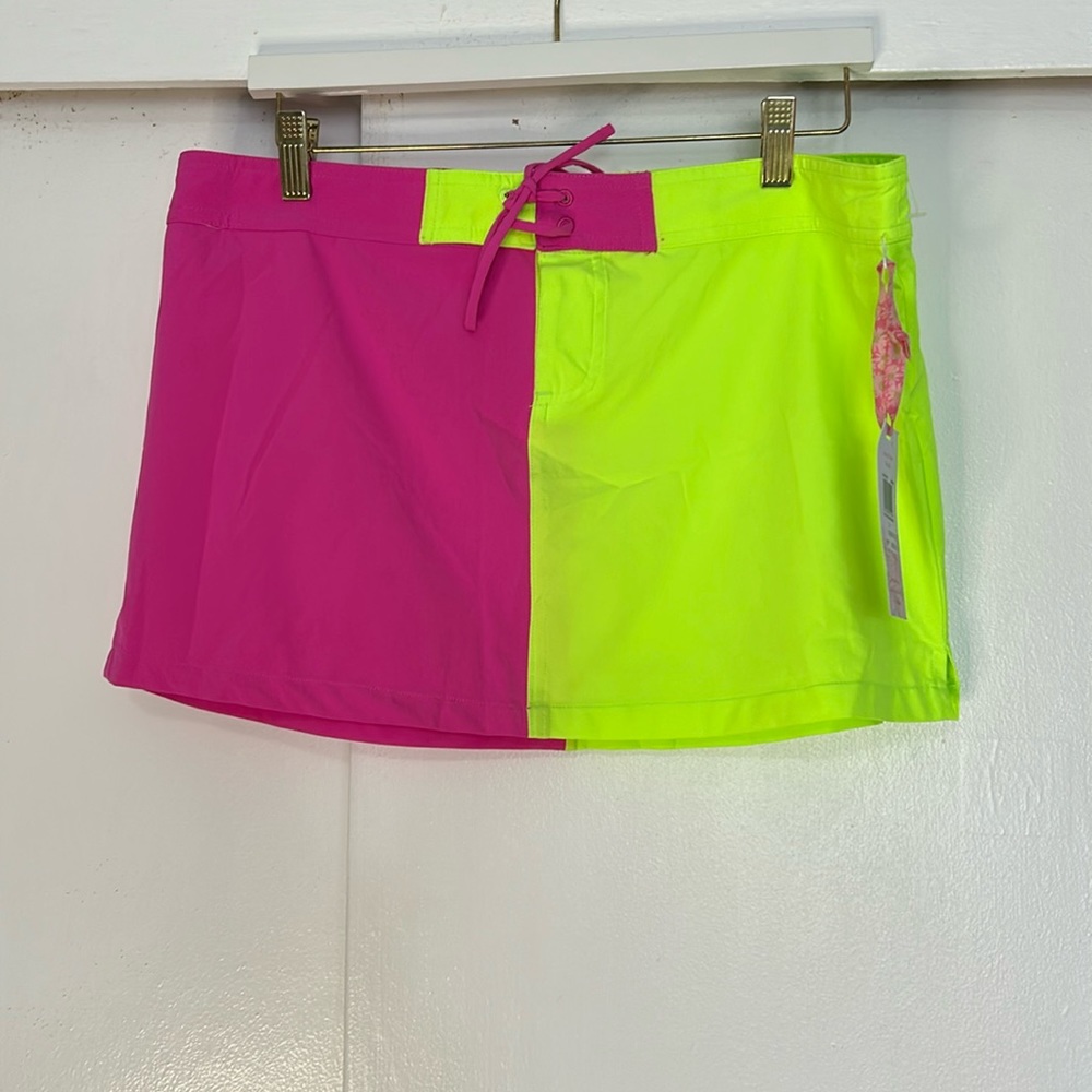 Loveshack Hurley neon skirt size large nwt